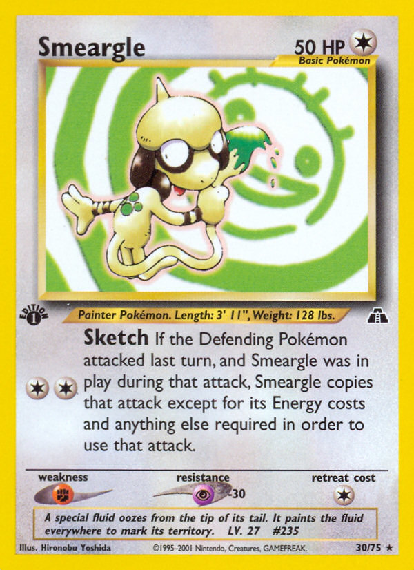 Smeargle (30/75) - Neo Discovery Pokémon Card