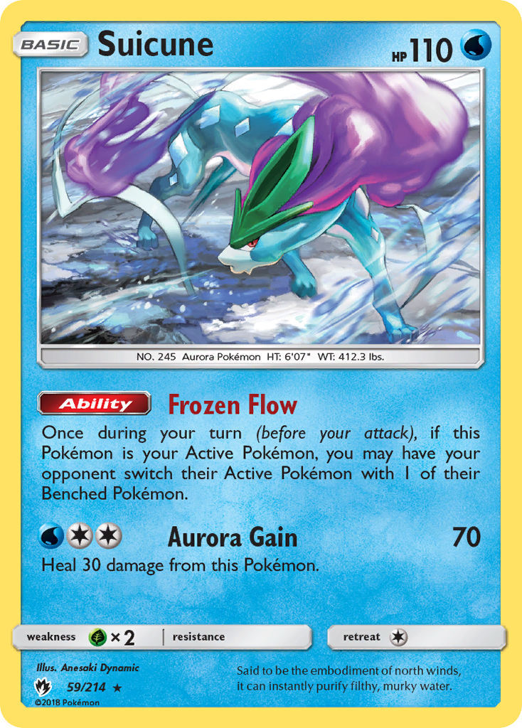 Suicune (59/214) - Lost Thunder Pokémon Card