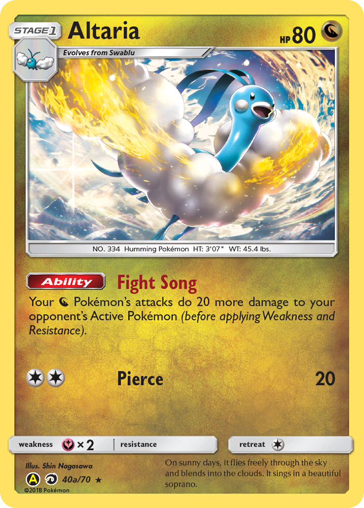 Altaria (40a) - Dragon Majesty Pokémon Card