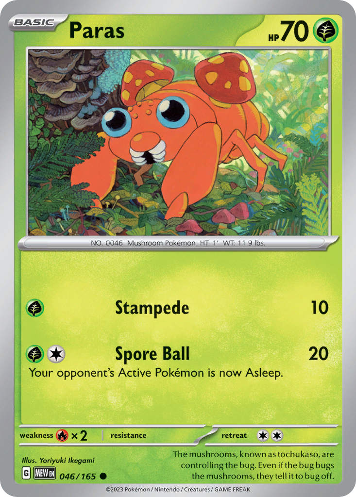 Paras (46/165) - 151 Pokémon Card