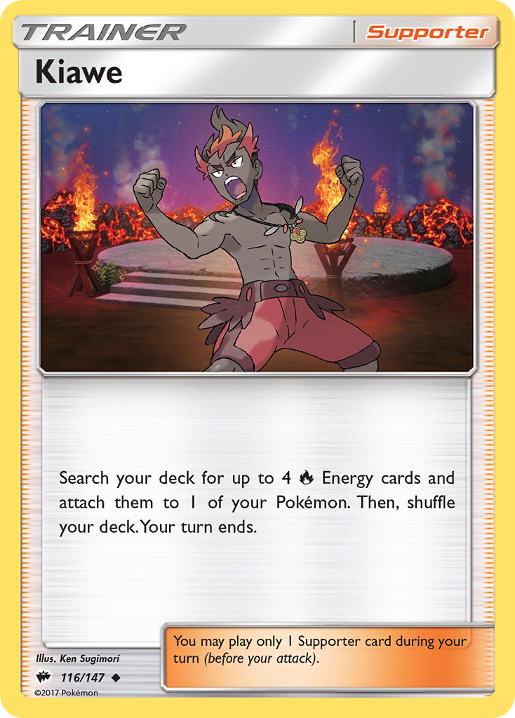 Kiawe (Trainer: Supporter) (116/147) - Burning Shadows Pokémon Card