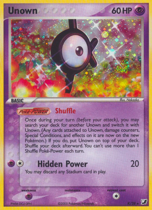 Unown (K) - Unseen Forces Pokémon Card