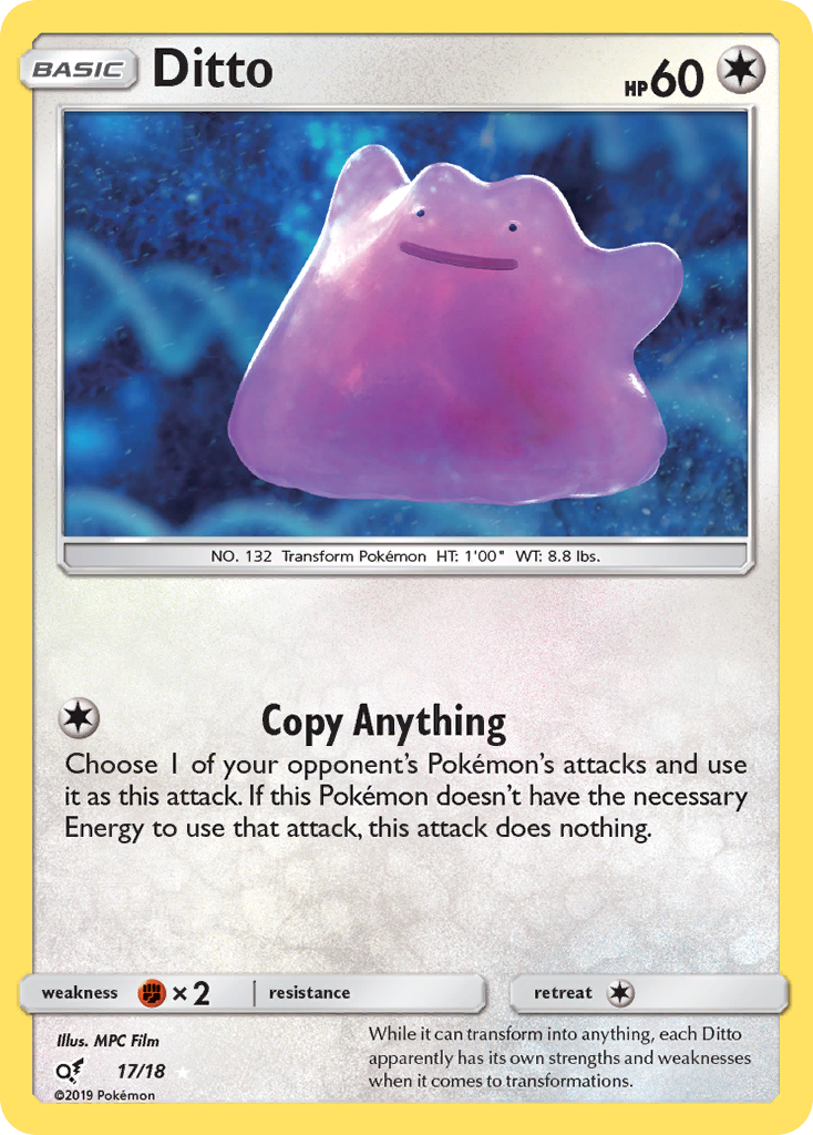 Ditto (17/18) - Detective Pikachu Pokémon Card