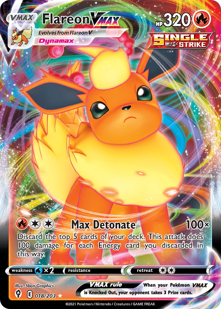 Flareon VMAX (18/203) - Evolving Skies Pokémon Card