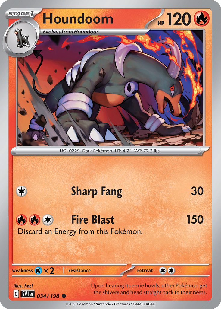 Houndoom (34/198) - Scarlet & Violet Pokémon Card