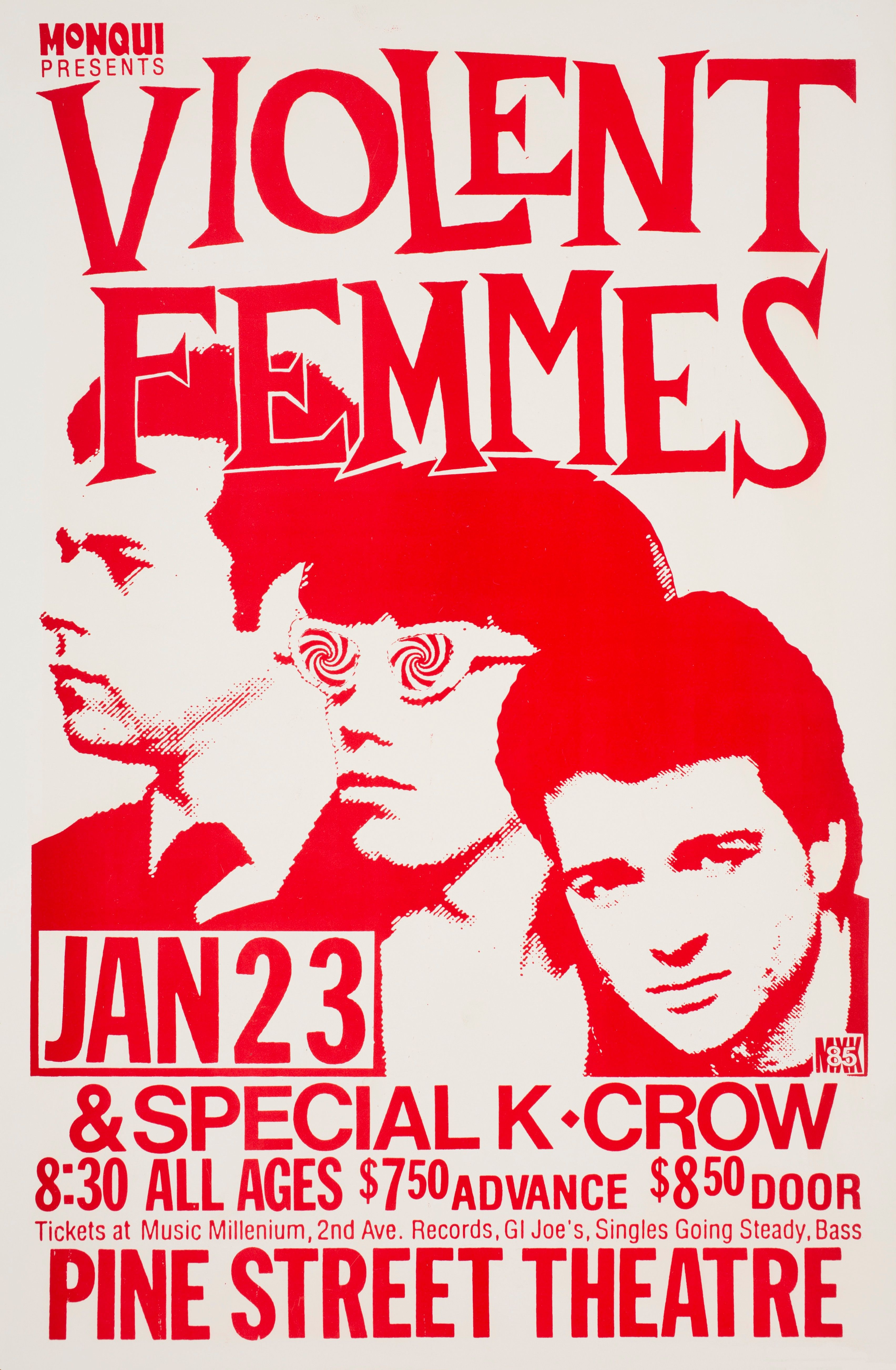 MXP-251.1 Violent Femmes Pine Street Theatre 1985 Concert Poster