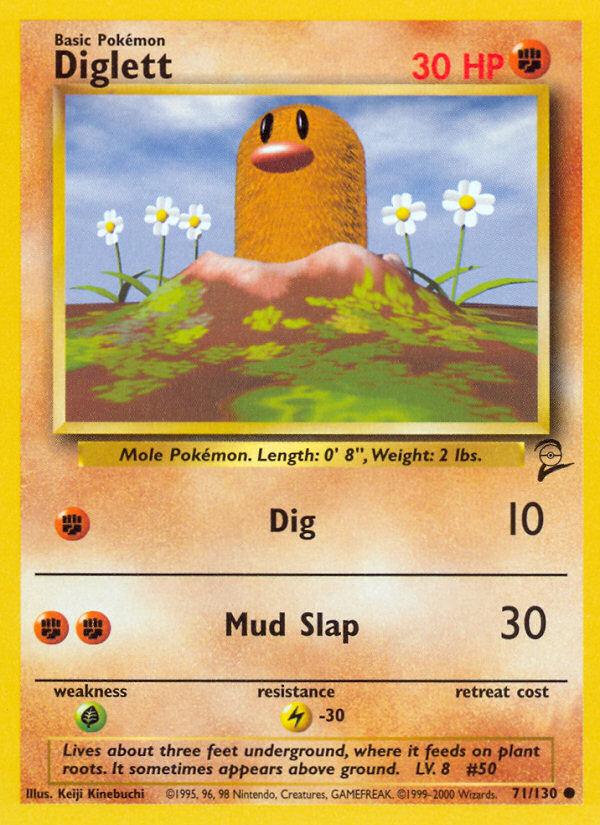 Diglett (71/130) - Base Set 2 Pokémon Card