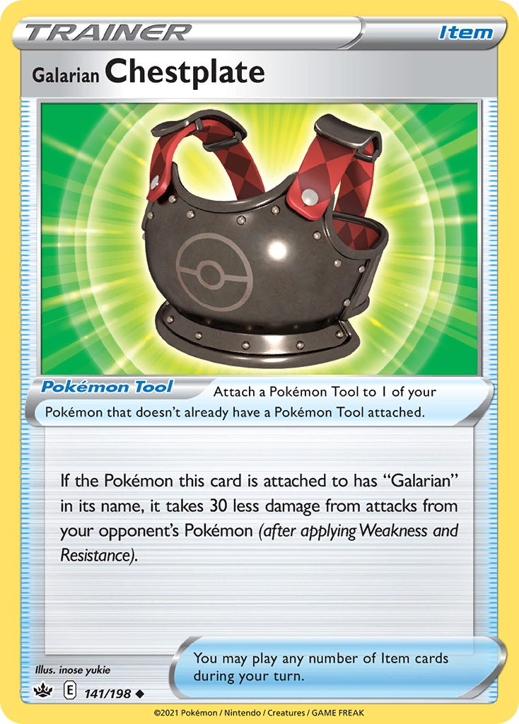 Galarian Chestplate (Trainer: Pokémon Tool) (141/198) - Chilling Reign Pokémon Card