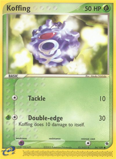 Koffing (54/109) - Ruby & Sapphire Pokémon Card