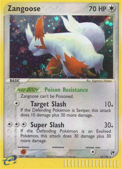 Zangoose (14/100) - Sandstorm Pokémon Card