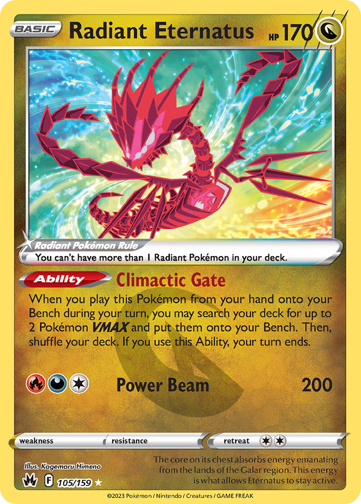 Radiant Eternatus Radiant (105/159) - Crown Zenith Pokémon Card