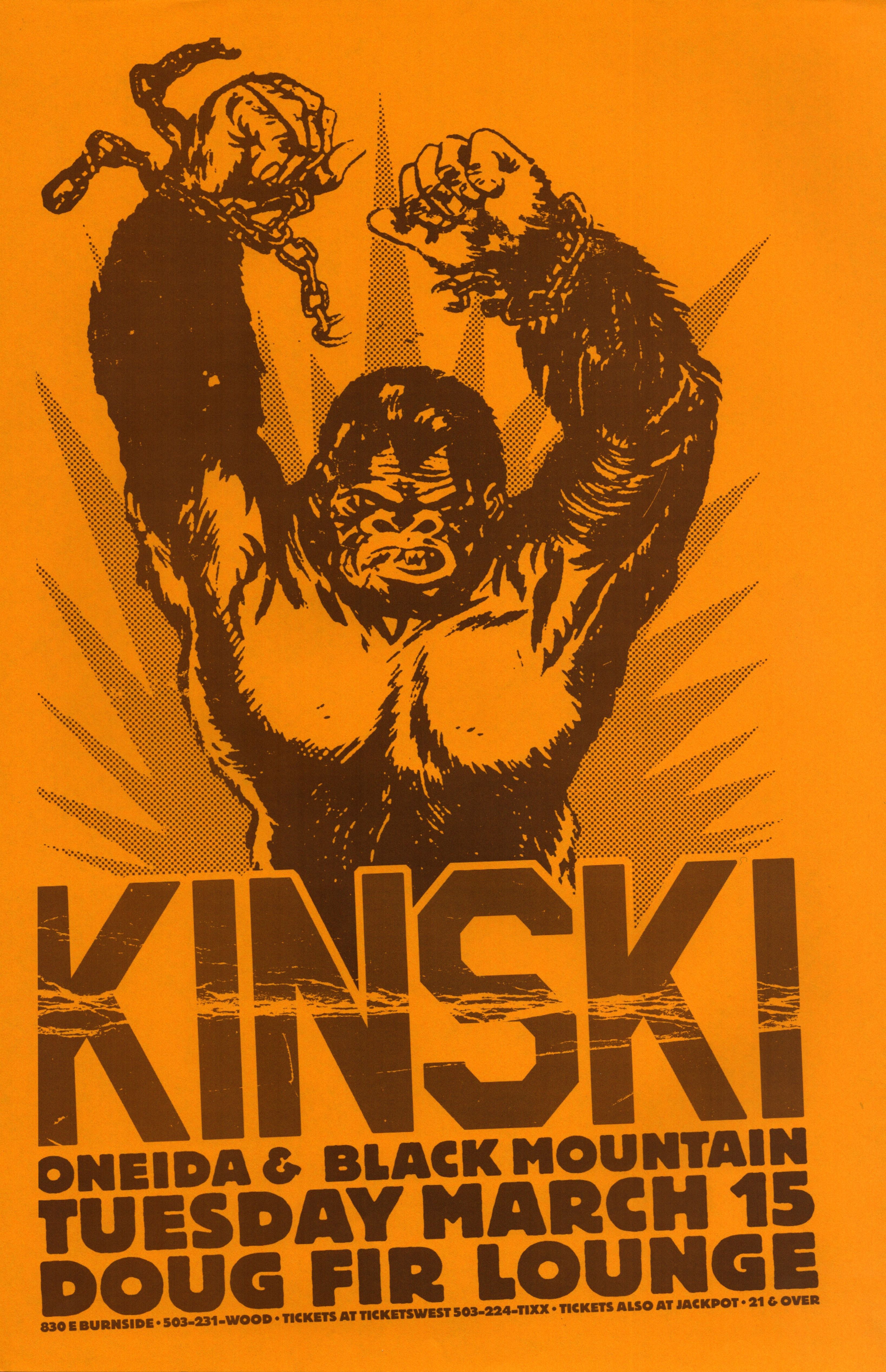 MXP-141.4 Kinski 2005 Doug Fir Lounge Orange Paper Concert Poster