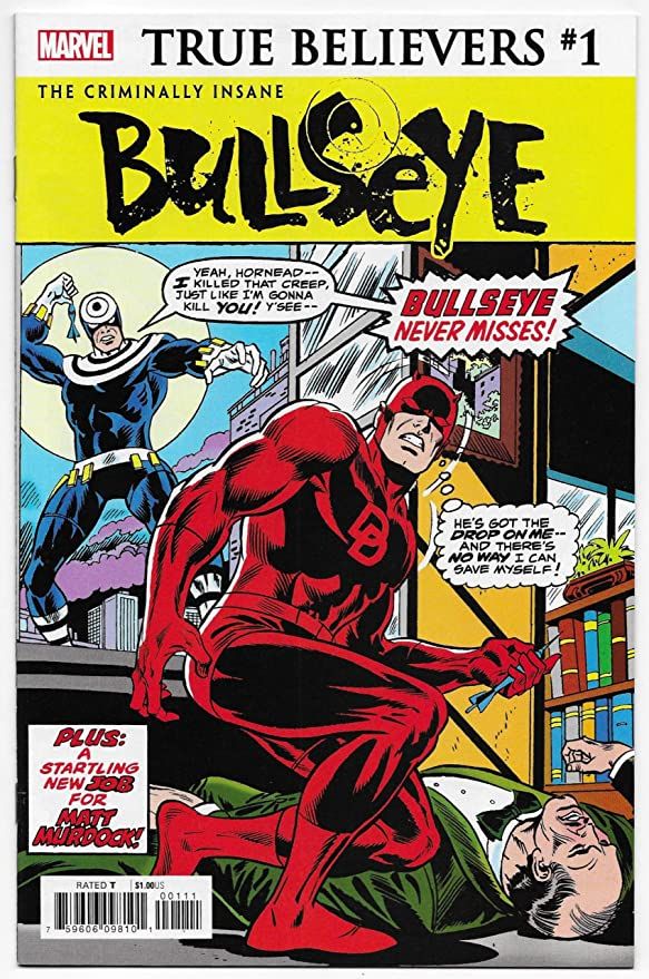 True Believers: The Criminally Insane - Bullseye  #1 Comic