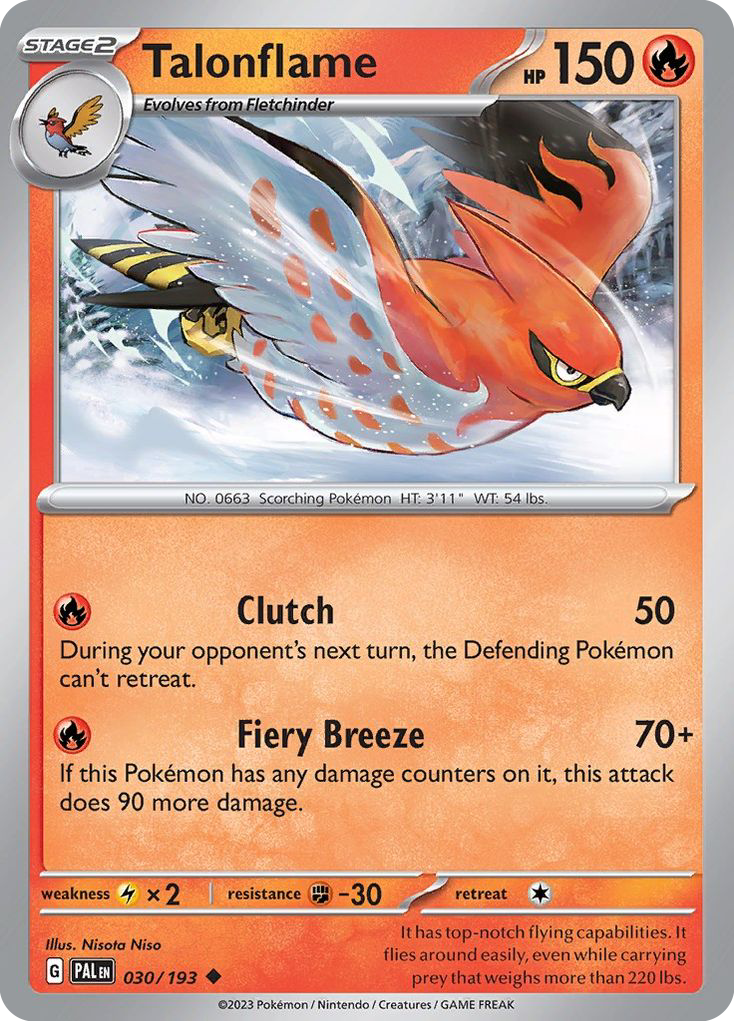 Talonflame (30/193) - Paldea Evolved Pokémon Card