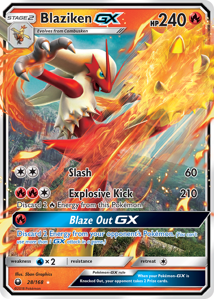 Blaziken GX (28/168) - Celestial Storm Pokémon Card