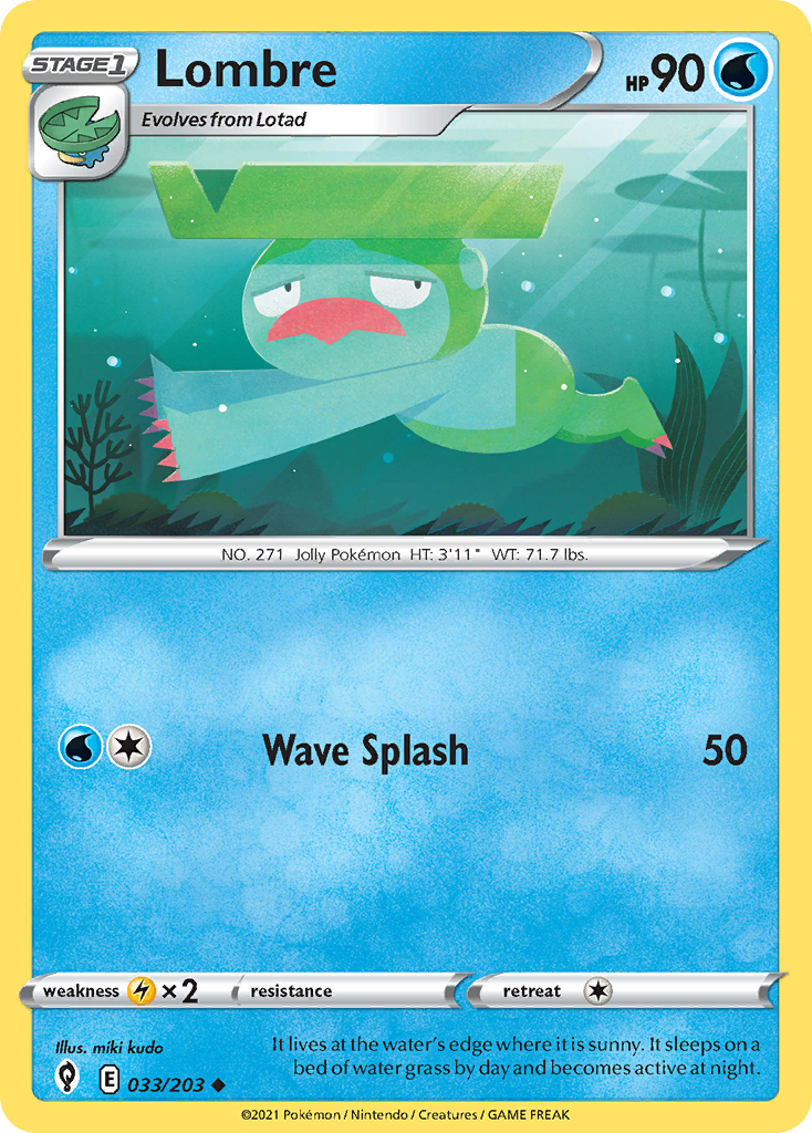 Lombre (33/203) - Evolving Skies Pokémon Card