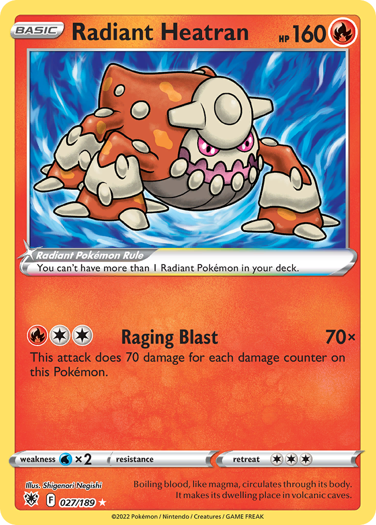 Radiant Heatran Radiant (27/189) - Astral Radiance Pokémon Card