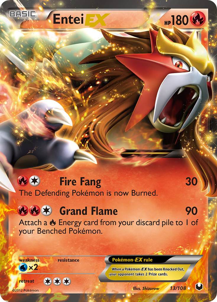 Entei EX (13/108) - Dark Explorers Pokémon Card