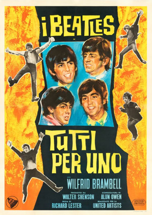 The Beatles "A Hard Day's Night" Italian Promotional Poster 1964