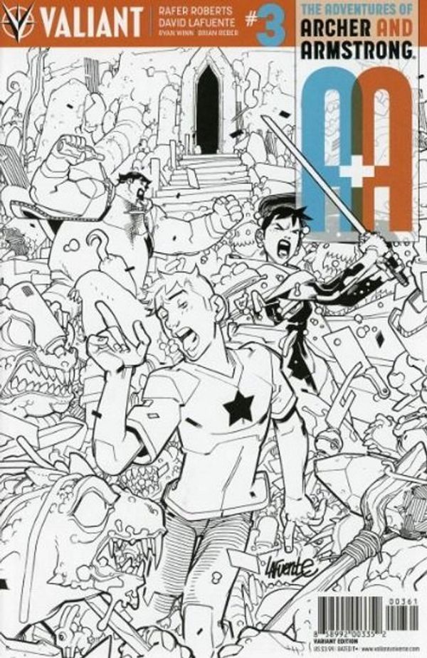 A&A: The Adventures of Archer & Armstrong #3 (Cover F 50 Copy Cover B&w Lafue)