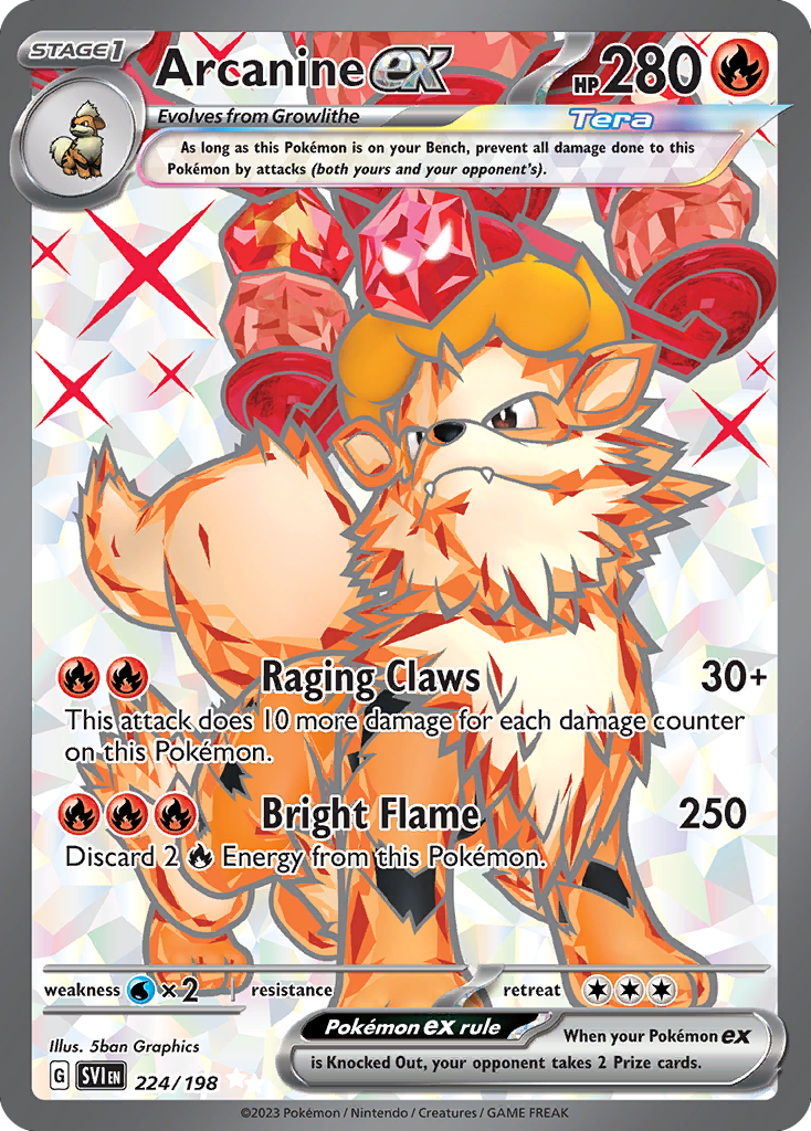 Arcanine ex (224/198) - Scarlet & Violet Pokémon Card