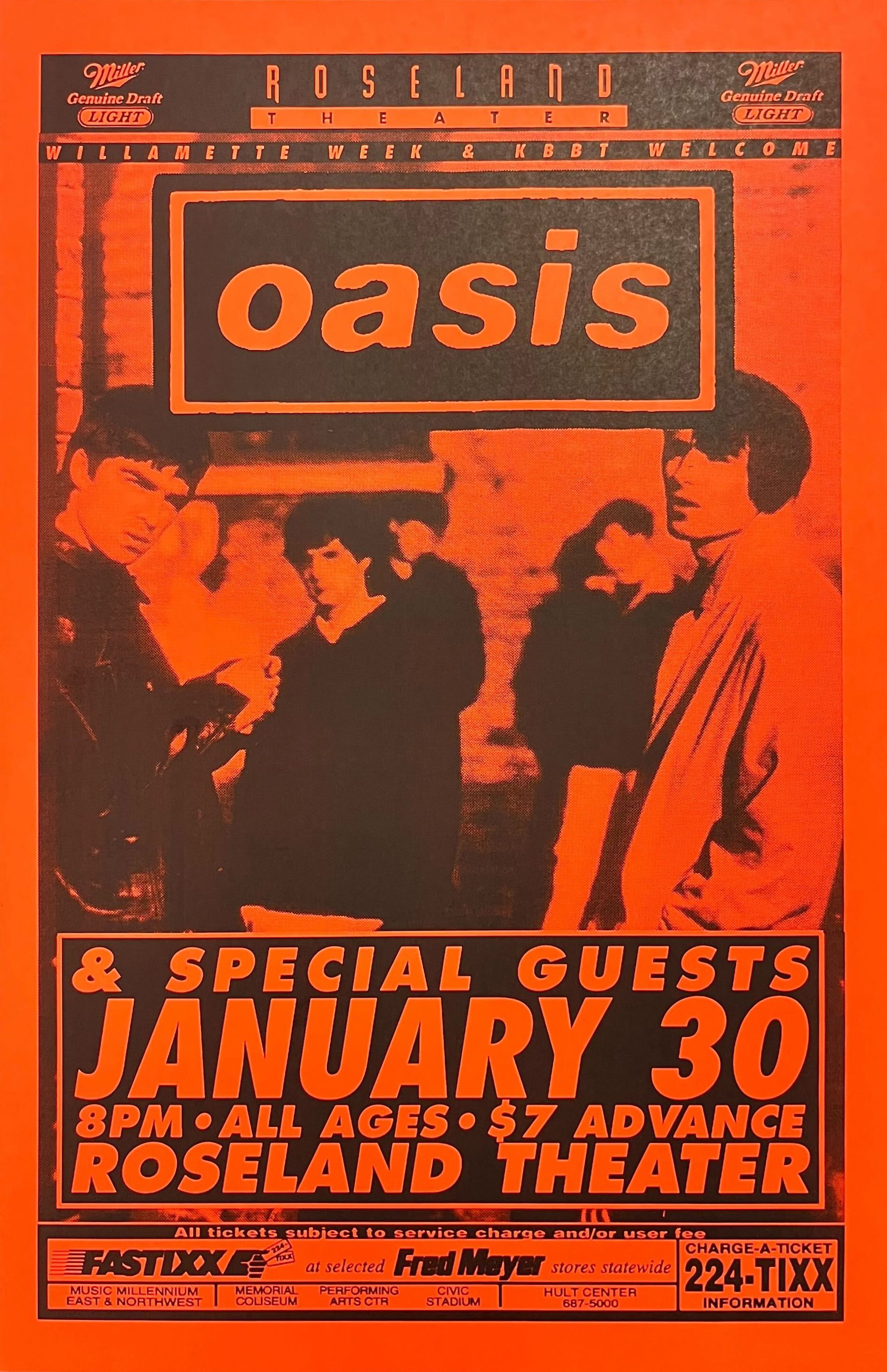 Oasis Roseland Theater 1999 Concert Poster