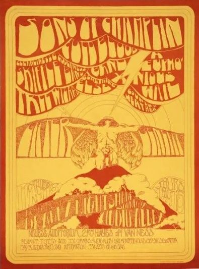 Sons of Champlin Nourse Auditorium 1969 Concert Poster