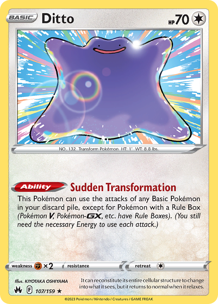 Ditto (107/159) - Crown Zenith Pokémon Card