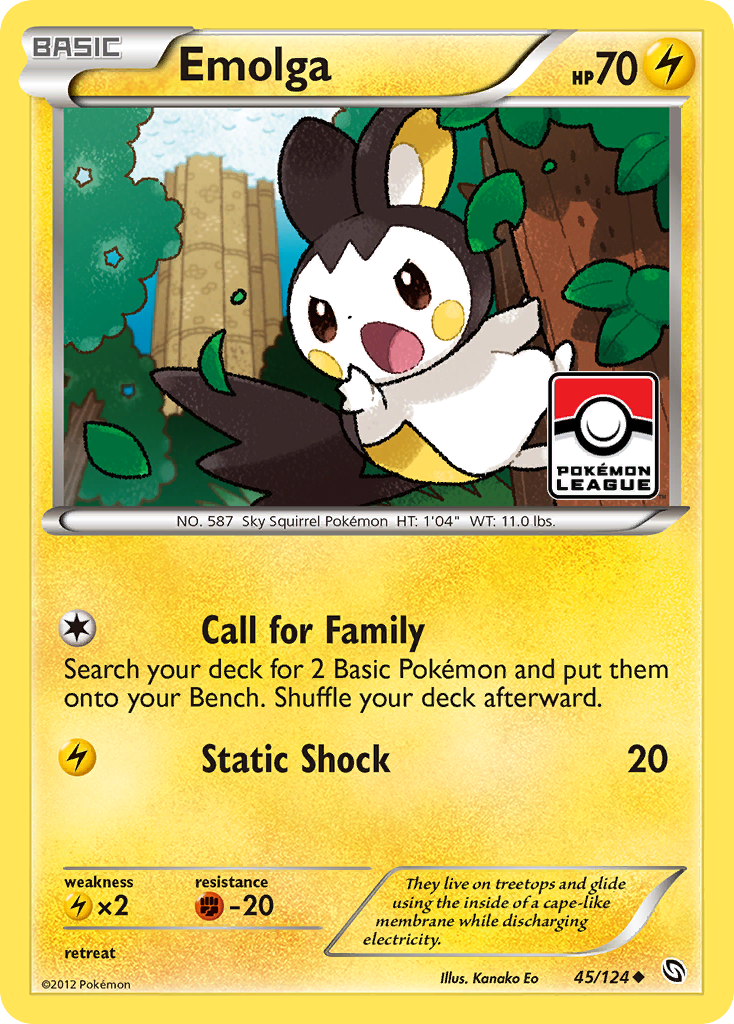 Emolga (45/124) - Dragons Exalted Pokémon Card