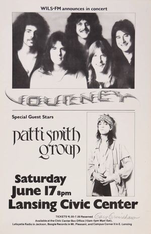 Journey & The Patti Smith Group Lansing Civic Center-Journey 1978