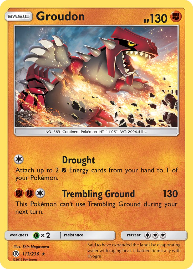 Groudon (113/236) - Cosmic Eclipse Pokémon Card