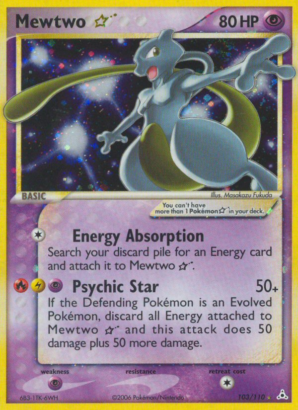 Mewtwo ★ Star (103/110) - Holon Phantoms Pokémon Card