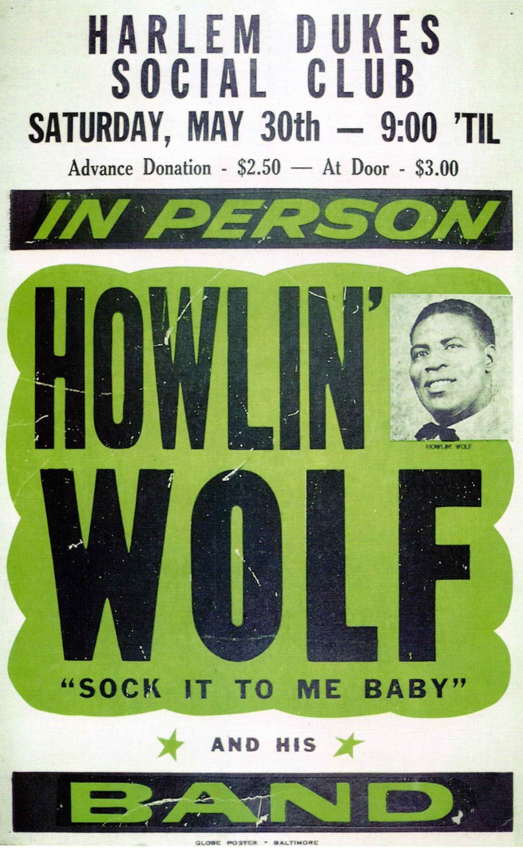 AOR-1.50 Howlin’ Wolf Harlem DukeS Social Club 1964 Concert Poster