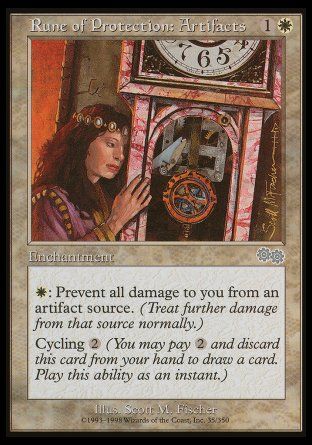 Rune of Protection: Artifacts (Urza's Saga) Trading Card