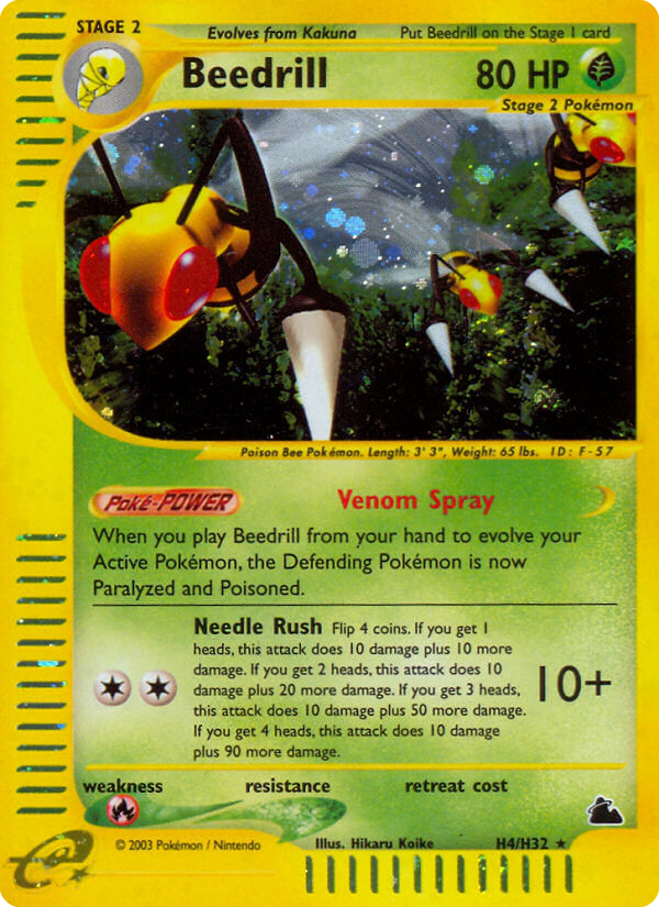 Beedrill (H4) - Skyridge Pokémon Card