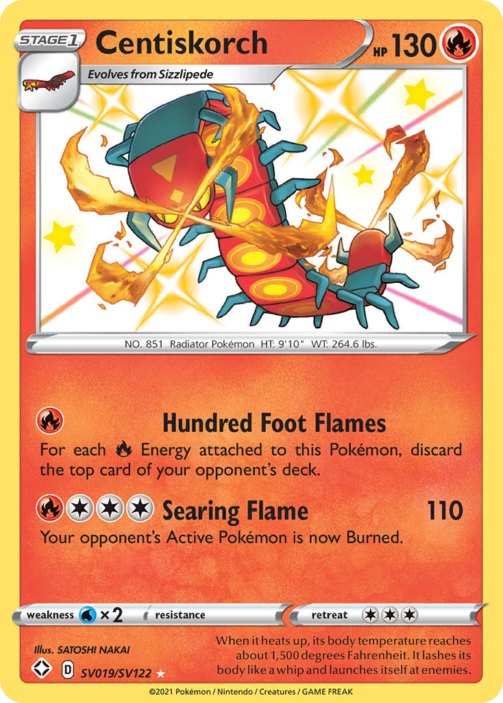 Centiskorch (SV019) - Shining Fates Shiny Vault Pokémon Card