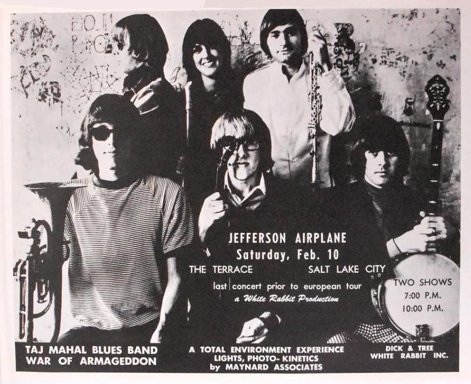 Jefferson Airplane Terrace Ballroom 1968 Concert Poster