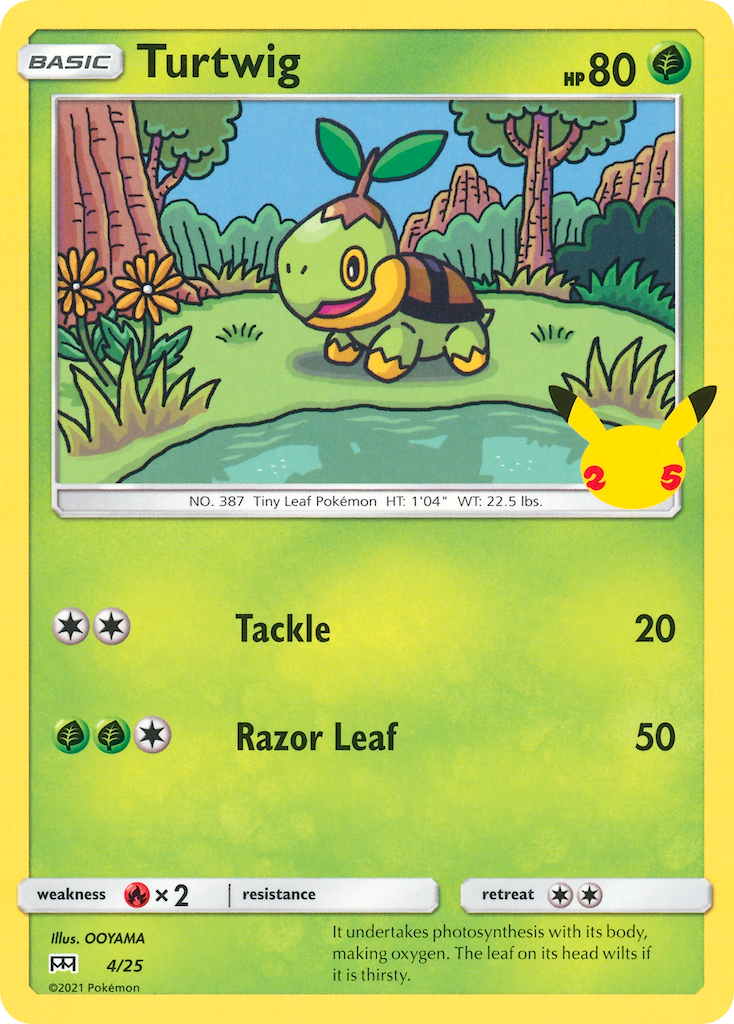 Turtwig (4/25) - McDonald's Collection 2021 Pokémon Card