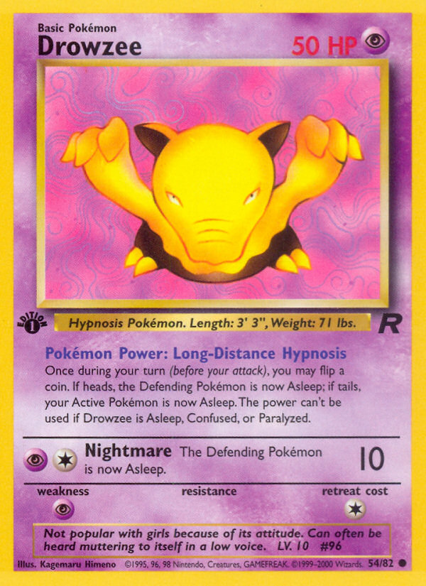 Drowzee (54/82) - Team Rocket (1st Edition) Pokémon Card