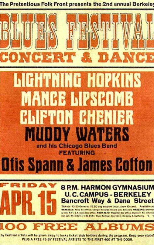 AOR-1.78 2nd Annual Berkeley Blues Festival	1966 Concert Poster