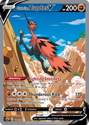 Galarian Zapdos V (174/198) - Chilling Reign