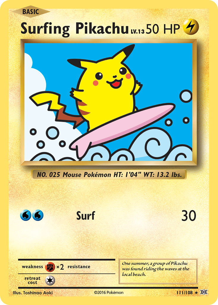 Surfing Pikachu (111/108) - Evolutions Pokémon Card