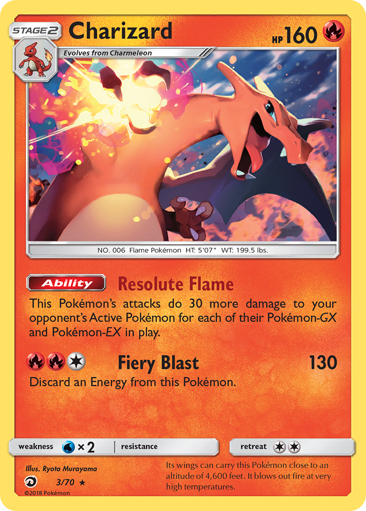 Charizard (3/70) - Dragon Majesty Pokémon Card