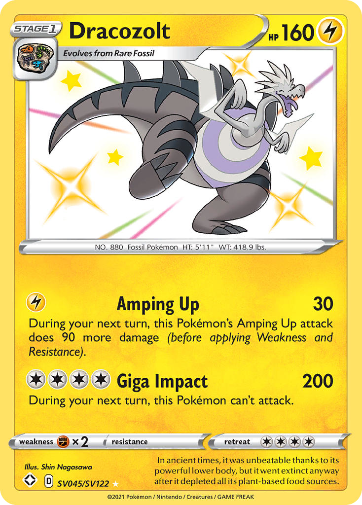 Dracozolt (SV045) - Shining Fates Shiny Vault Pokémon Card