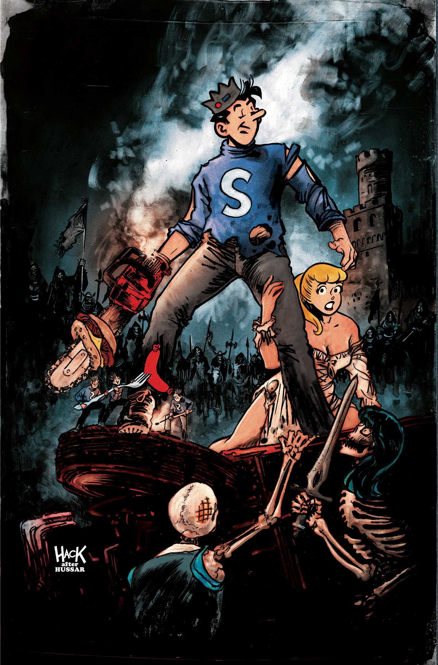 Archie X Army Of Darkness #3 (Cvr P Inc 1:7 Robert Hack Jughead Variant Virgin Variant) Comic
