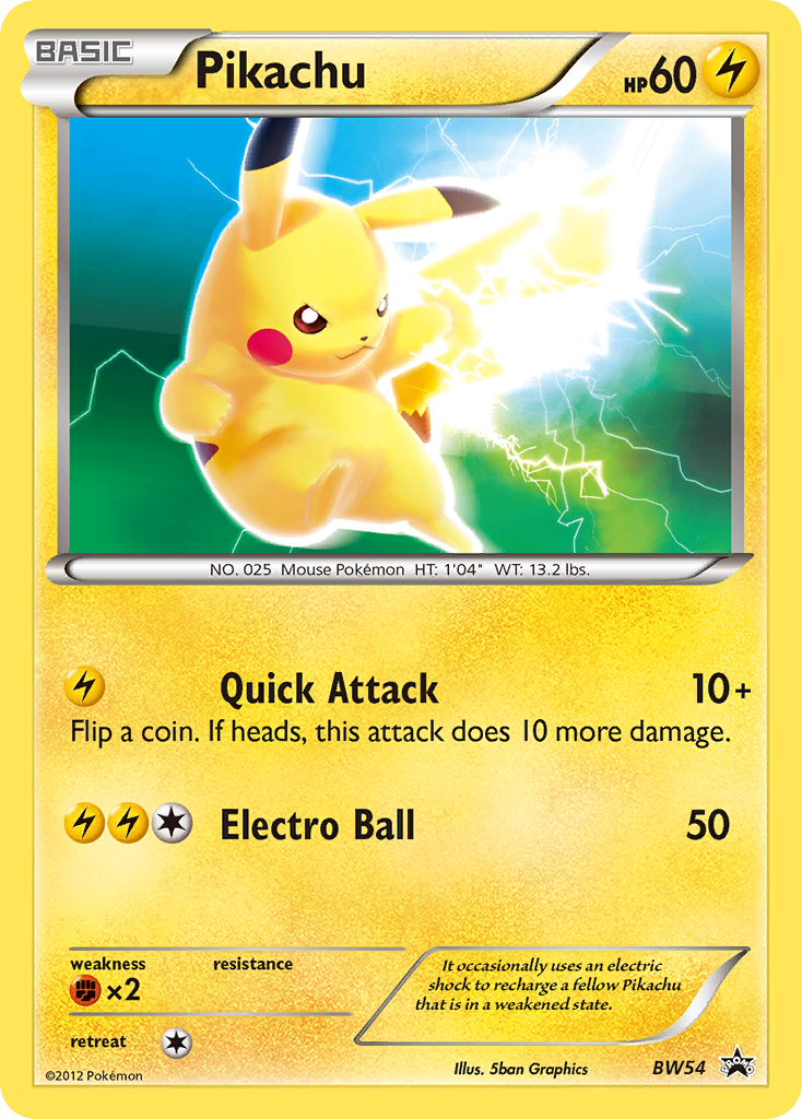 Pikachu (BW54) - BW Black Star Promos Pokémon Card