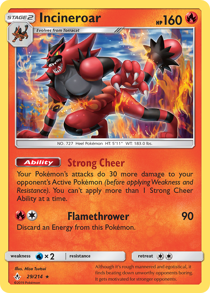 Incineroar (29/214) - Unbroken Bonds Pokémon Card