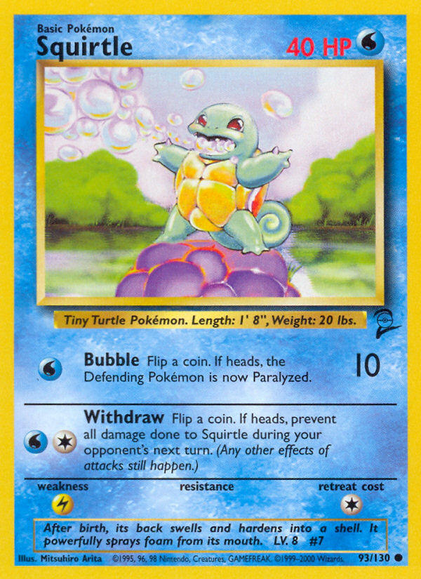 Squirtle (93/130) - Base Set 2 Pokémon Card