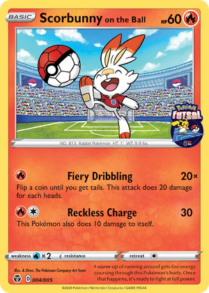 Scorbunny on the Ball (4/5) - Pokémon Futsal Collection