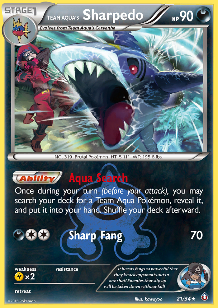 Team Aqua's Sharpedo (21/34) - Double Crisis Pokémon Card